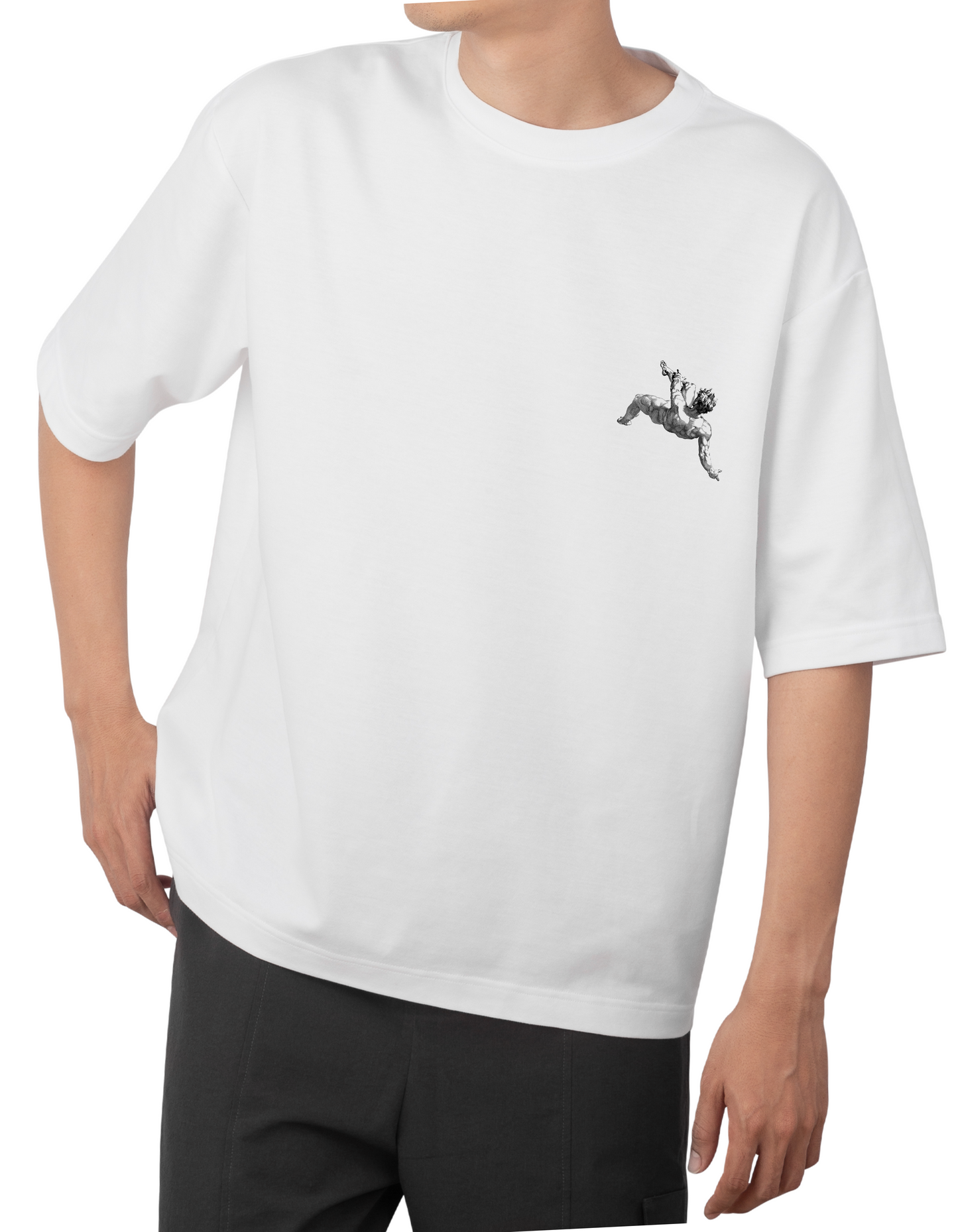 Man Falling Men's Oversized Tee