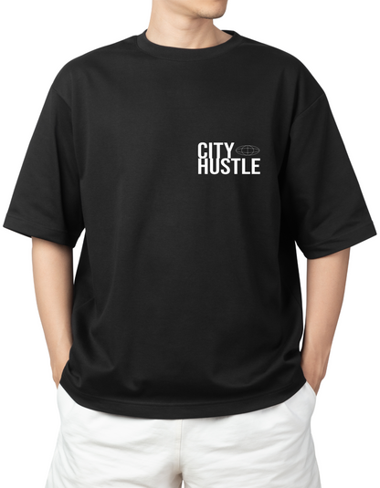 City Hustle Typography Men's Oversized Tee
