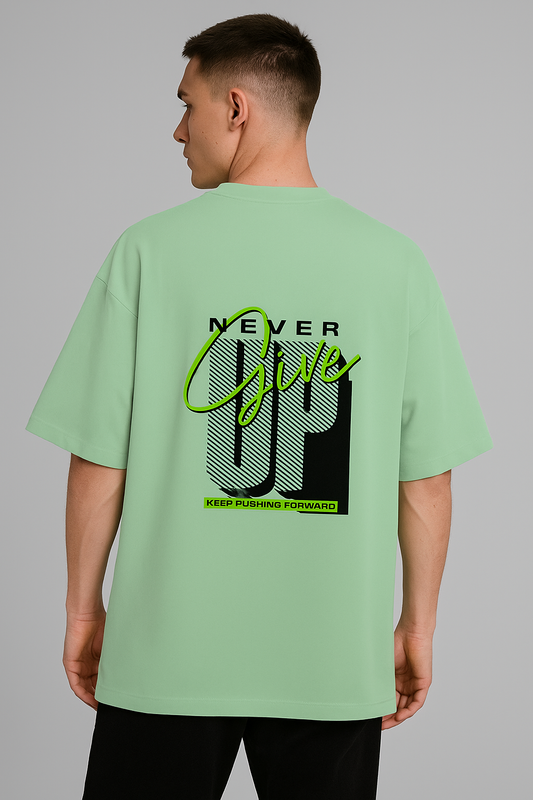Never Give Up Men's Oversized Tee